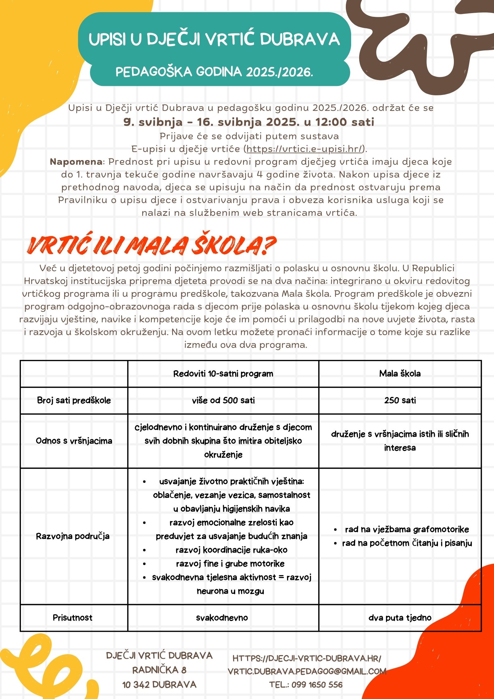 Colorful Fun Playful Admission Kindergarten Poster